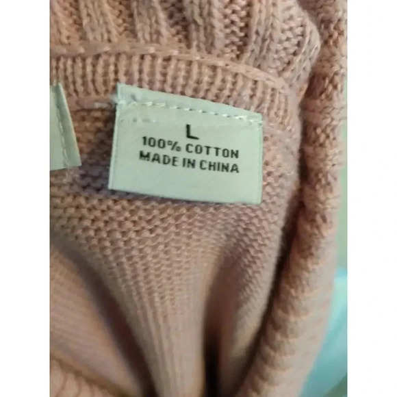Liz Claiborne Sweater Pink White Shawl Collar Sz L Classic Preppy Sporty - Picture 9 of 10